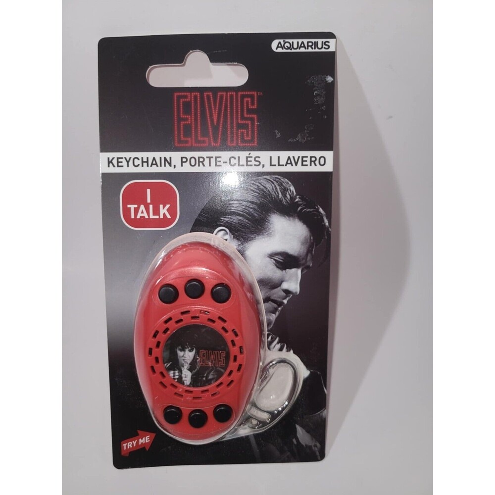 Elvis Talking Keychain, 6 Different Sayings by Elvis  NEW  Super Fun NWT